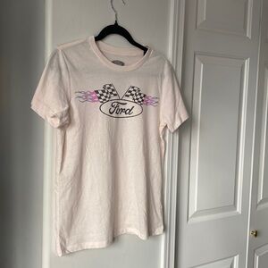 Ford - Light Pink Authentic Ford Logo Short Sleeve Graphic Tee/T-Shirt
